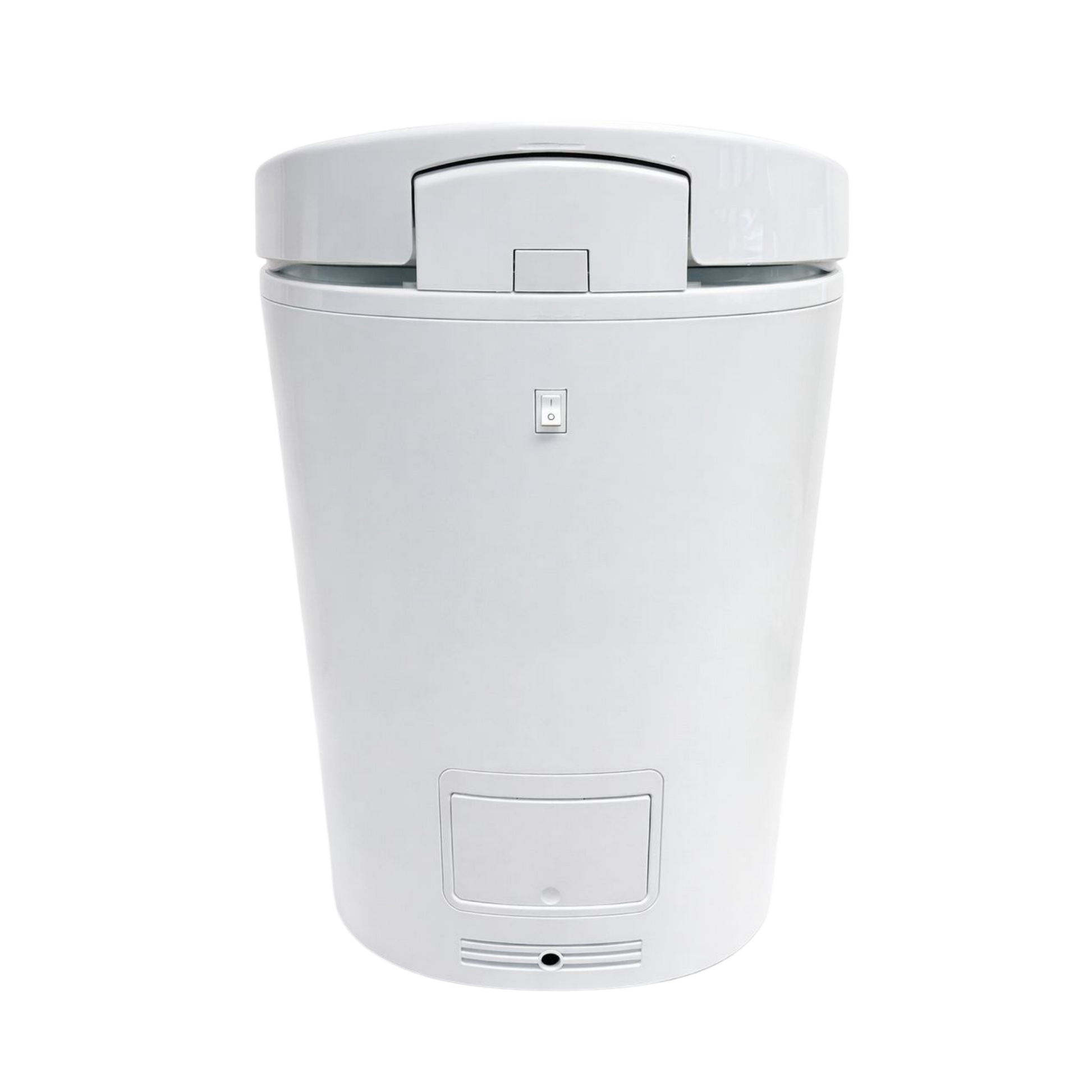 Verschweißende Campingtoilette 12V geschlossen – Rückansicht